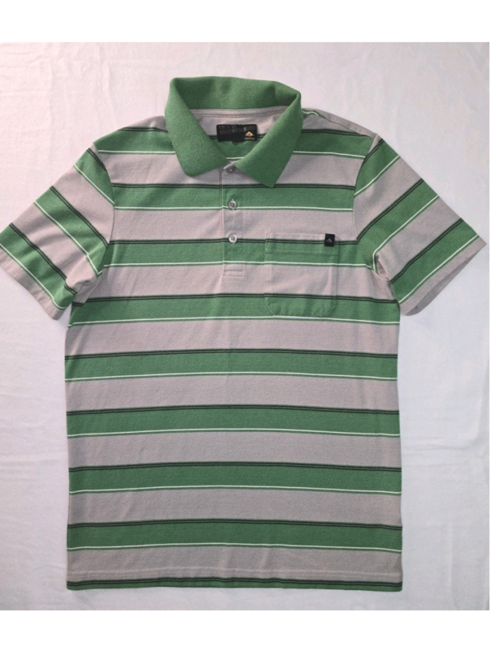 Vintage Y2K Emerica "This Is Skateboarding" Striped Pocket Polo Shirt Small